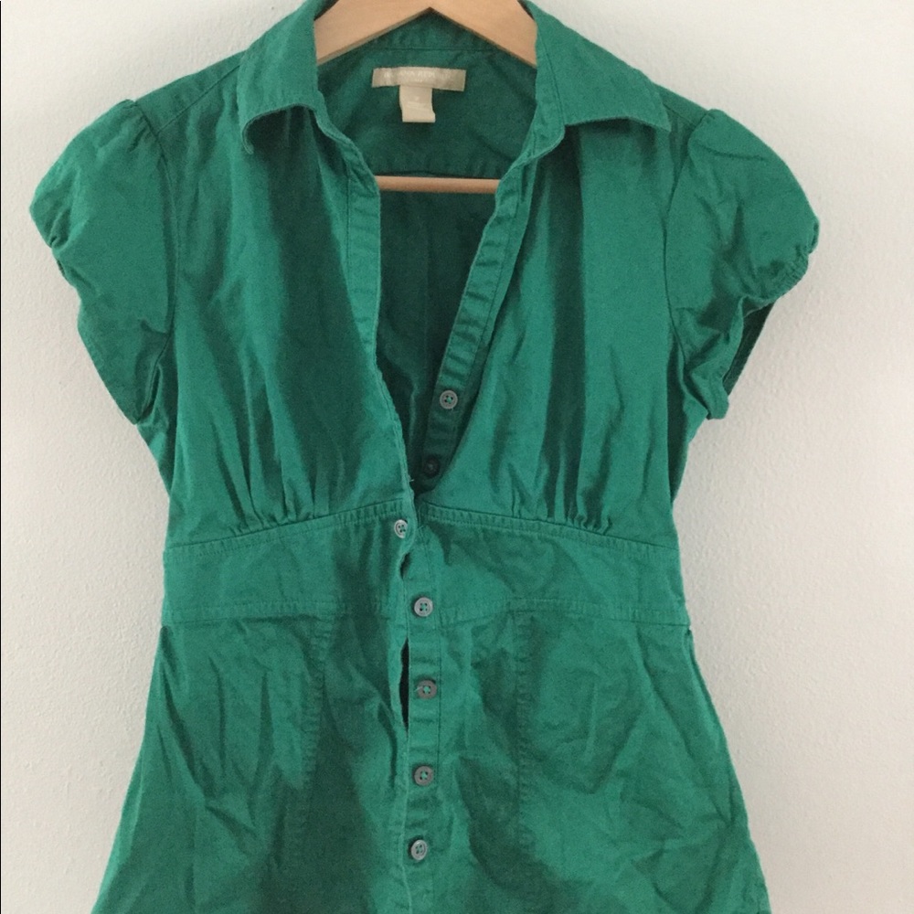 Banana Republic green fitted short sleeve